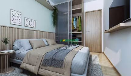 Apartamento com 2 dormitórios à venda, 39 m² - Parque dos Ipês - São José dos Campos/SP