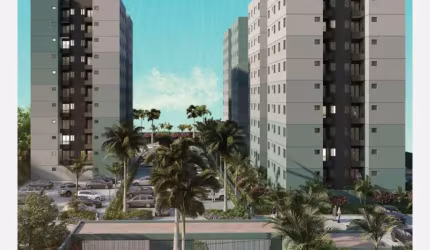 Apartamento na planta de 02 quartos, com suíte, sacada, elevador e piscina