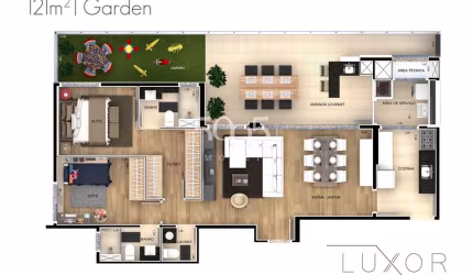 LANÇAMENTO - Apartamento Garden de 121m² úteis, 3 dormitórios, à venda no bairro Itu Novo Centro em Itu