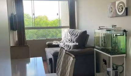 Apartamento à venda no Condomínio Campo dos Hibiscos, no Jardim Maria Luiza, em Sumaré - SP. O imóvel conta com 2 dormitórios, 1 banheiro e 1 vaga de