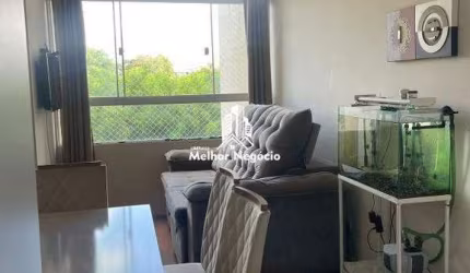 Apartamento à venda no Condomínio Campo dos Hibiscos, no Jardim Maria Luiza, em Sumaré - SP. O imóvel conta com 2 dormitórios, 1 banheiro e 1 vaga de