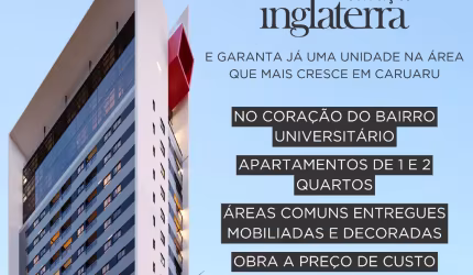 SEU APARTAMENTO NO TERRAÇO INGLATERRA - BAIRRO UNIVERSITÁRIO