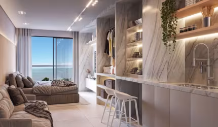 Flat a venda em Lançamento na praia do Jardim Oceania