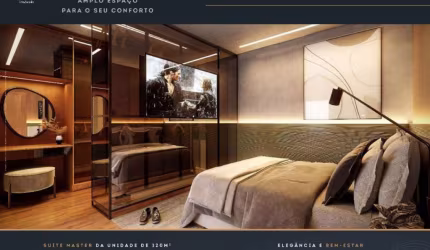 Apartamento com 63,96m² e , com 2 dormitórios, sendo 1 suíte, varanda gourmet integrada com sala e cozinha, lavabo, e 1 vaga de garagem com hobby box.