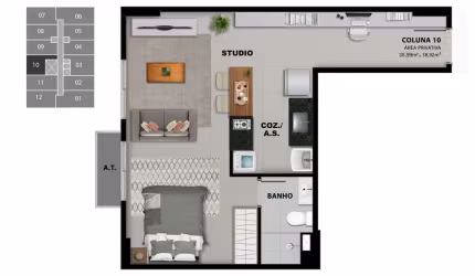 Studio em Jardim Camburi - Vitória ES