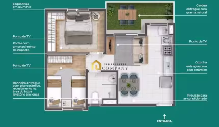 Ed. Residencial Paradiso 2 - Apartamento Garden (com quintal) na Zona Industrial de Sorocaba - Eden