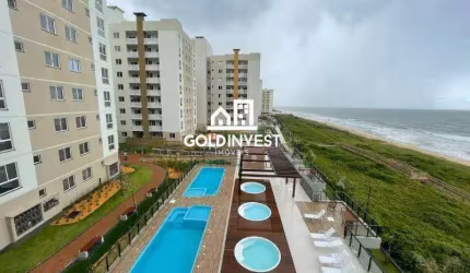 Apartamento em condomínio frente mar com lazer completo