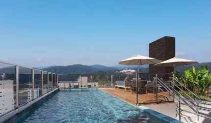 Apartamento no Centro de Brusque com 75 m² 2 suítes, piscina, salao de festas com 2 vagas de garagem