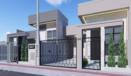 Projeto casa moderna com 3 quartos (1 suíte) com passagem lateral no bairro Primeiro de Maio