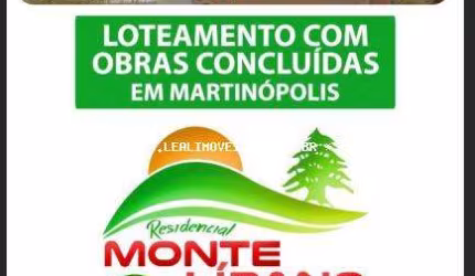 Terreno para Venda em Martinópolis, RESIDENCIAL MONTE LIBANO