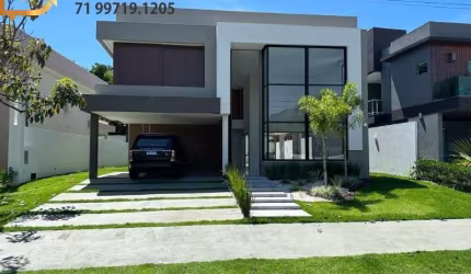 Casa alto luxo 4/4 suítes moderna conceito aberto no Alphaville Litoral Norte 1 | Abrantes.condomínio fechado.Próximo Shopping Outlet-Piscina, churras