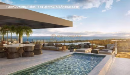 Atlântico Golfe, Barra da Tijuca - Cobertura Linear de luxo - vista mar!