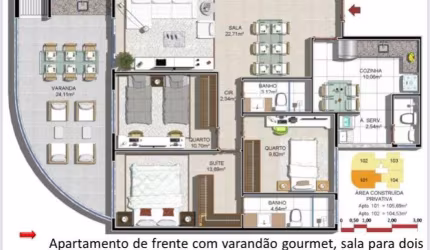 ÓTIMO APARTAMENTO 3 QTS FRENTE GLEBA A