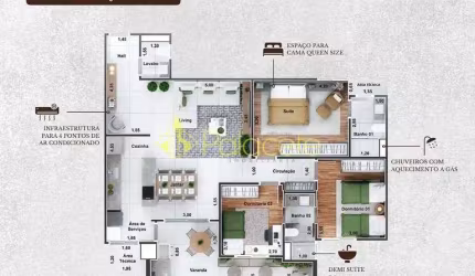 Apartamento à venda 3 Quartos, 1 Suite, 2 Vagas, 119.41M², Vila Costa, Taubaté - SP | Residencial É