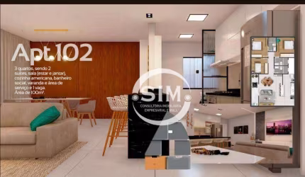 Apartamento com 3 dormitórios à venda, 99 m² por R$ 452.951 - Centro - São Pedro da Aldeia/RJ