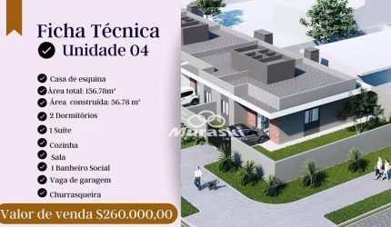 Casa com 2 dormitórios à venda, 56 m² por R$ 340.000,00 - Piçarras - Guaratuba/PR
