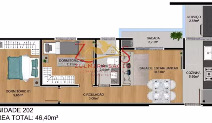 Apartamento à venda em São José dos Pinhais, Parque da Fonte, com 2 quartos, 46,40m²