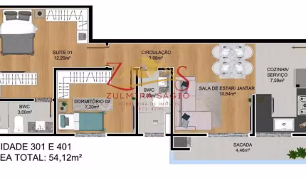 Apartamento à venda em São José dos Pinhais, Parque da Fonte, com 2 quartos, 51,12m²