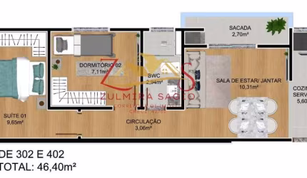 Apartamento à venda em São José dos Pinhais, Parque da Fonte, com 2 quartos, 46,40m²