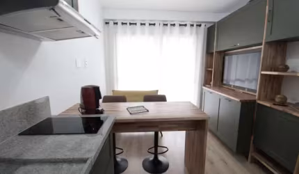 Funcional studio para venda e locação com 1 quarto, sendo 1 suíte, 32m²