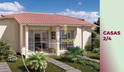 Casa de 2 quartos com possibilidade de ampliação em condomínio fechado com  infraestrutura de lazer