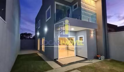 Casa duplex  3 suítes  sendo 1 com closet e outra com varanda + vaga de garagem para 4 carros com 1