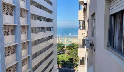 Aluga-se apartamento na avenida da praia no Gonzaga, Santos-SP. Prédio sem inclinação, vaga demarcada.