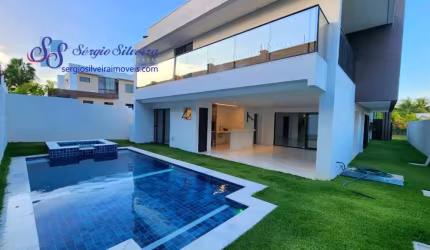 Belíssima casa alto padrão nova e moderna com 4 suítes - Alphaville Fortaleza.