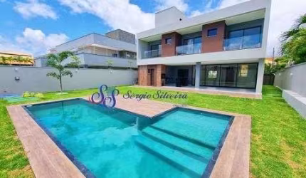 Mansão no Alphaville Fortaleza com 5 suítes, piscina, fino acabamento