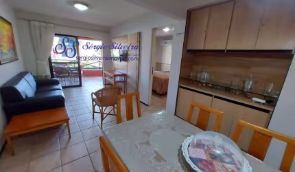 Apartamento térreo e mobiliado no Aquaville Resort localizado no Porto das Dunas com 2 suítes.