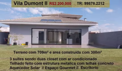 Villa Dumont II Ac:300 m² //T. 709m²  (direto  Proprietário)