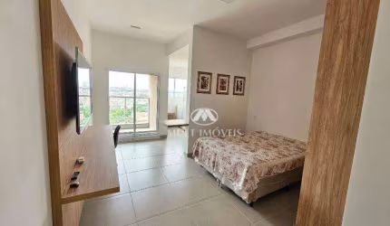 Studio Novo e Mobiliado, em excelente localização! Próximo à faculdade Unaerp, Fórum, Novo Shopping no Bairro Ribeirânia com  33m² de área útil.