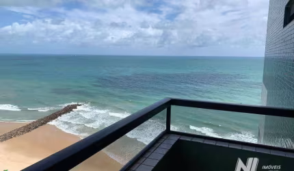 Flat beira mar em Areia Preta, Natal - 2 Dorm e varanda