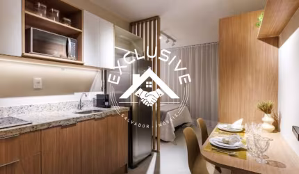 Studio para locação no Caminho das Árvores, Salvador-BA: 1 quarto, 1 banheiro, 1 vaga de garagem, 20m² de área. Venha conferir!
