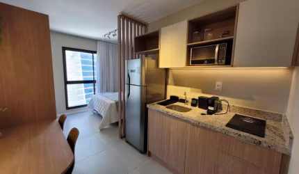 Apartamento Mobiliado para Locação em Salvador, Caminho das Árvores, 1 dormitório, 1 suíte, 1 banheiro, 1 vaga