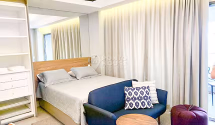 Apartamento Studio Mobiliado no Brooklin, 44m², 1 dormitório e 1 vaga