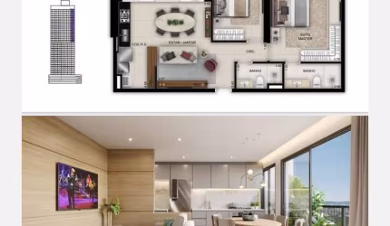 Ágio AP GYRO RICARDO PARANHOS Apartamento com 2 Quarto(s) e 2 banheiro(s) à Venda, 72.36 por R$ 803.973,98 no setor Setor Marista AD12882