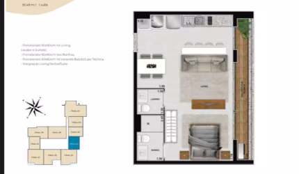 Ágio Studio no Setor Marista - Azure - 52m² Apartamento com 1 Quarto(s) e 1 banheiro(s) à Venda, 52 por R$ 690.000 no setor Setor Marista VN18409