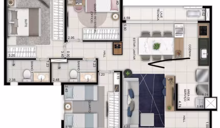Ágio Wish 211 3 Q Apartamento com 3 Quarto(s) e 2 banheiro(s) à Venda, 76.3 por R$ 680.000 no setor Jardim América VN24163