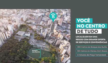 Ágio B Great - Bosque dos Buritis Apartamento com 3 Quarto(s) e 1 banheiro(s) à Venda, 94 por R$ 840.000 no setor Setor Oeste AD25861