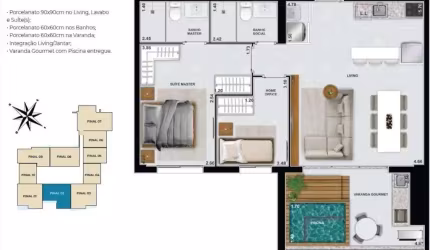 Apartamento 2 quartos - Setor Marista Apartamento com 2 Quarto(s) e 2 banheiro(s) à Venda, 77.46 por R$ 915.000 no setor Setor Marista IN28466