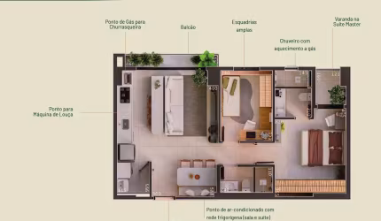 Ágio VENDO ÁGIO ENTREVERDES 2Q ANDAR ALTO  Apartamento com 2 Quarto(s) e 2 banheiro(s) à Venda, 70.09 por R$ 729.000 no setor Setor Pedro Ludovico FL28583