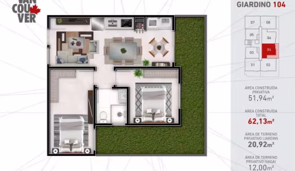 Apartamento com 2 quartos à venda no Araponguinhas, Timbó , 51 m2 por R$ 250.000