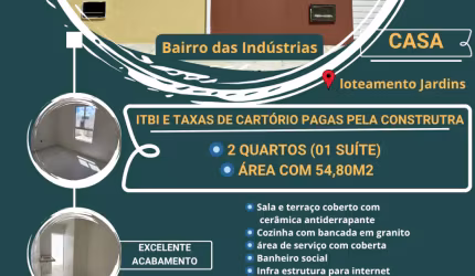 Excelente casa no bairro das Industrias, acabamento diferenciado.