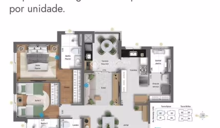 Apartamento para Venda em São Bernardo do Campo, Jardim Do Mar, 2 dormitórios, 2 suítes, 3 banheiros, 2 vagas
