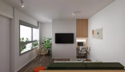 Apartamento tipo para venda com 1 quarto, sendo 1 suíte, 37m²