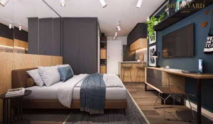 Studios na planta com 1 dormitório à venda, 21 m² por R$ 399.140 - Centro - Curitiba/PR