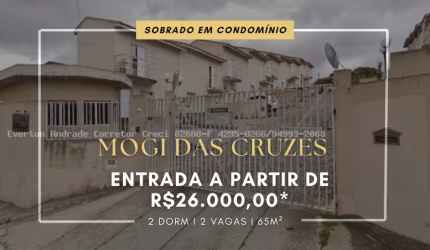SOBRADO EM CONDOMÍNIO À VENDA EM MOGI DAS CRUZES 26.000,00 DE ENTRADA- VILA BRASILEIRA