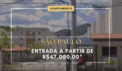 APARTAMENTO PARA VENDA EM SÃO PAULO ENTRADA DE 47.000,00- JARAGUÁ