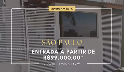 APARTAMENTO À VENDA EM SÃO PAULO ENTRADA DE 99.000,00 - JD. DAS OLIVEIRAS ZONA LESTE